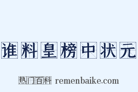 谁料皇榜中状元是什么意思的图片